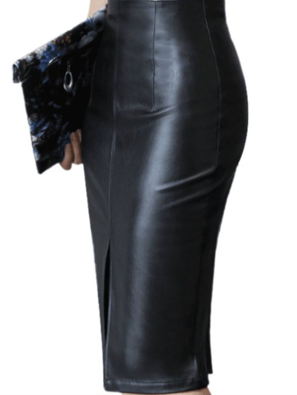 Ramisu Faux Leather Pencil Skirt